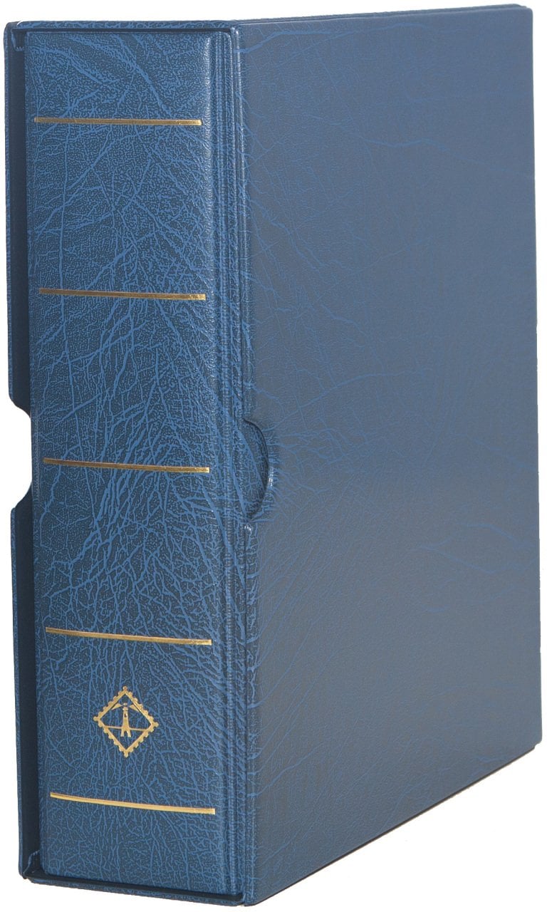 Leuchtturm OPTIMA G Geniş, Kasetli Klasör (245x280x86mm) (Pul, Kağıt Para, Zarf, Efemera Koleksiyonlarınız için idealdir) Mavi Kapak (Ref. No. : 319 597)