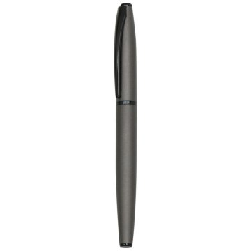 PULKO Promosyon 2'li Ofis Set, Metal Kasa, Roller + Tükenmez Kalem, (Mavi Yazmaktadır), 01, Antrasit Gri