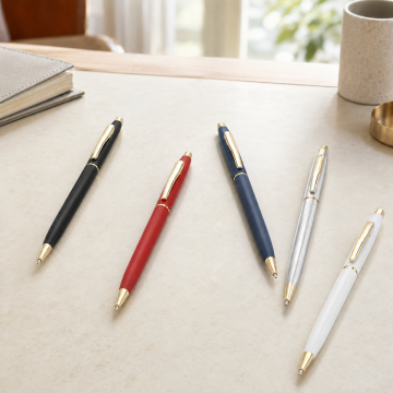 PULKO Promotion The Klasis 2 (Gold Yellow Line) Metal Case, Ballpoint Pen, (With Blue Cartridge),