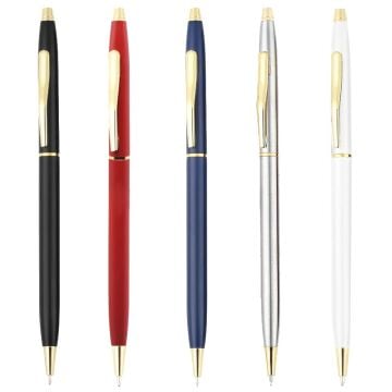 PULKO Promotion The Klasis 2 (Gold Yellow Line) Metal Case, Ballpoint Pen, (With Blue Cartridge),