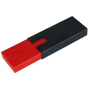 PULKO Promosyon 2'li Ofis Set, Metal Kasa, Roller + Tükenmez Kalem, (Mavi Yazmaktadır), 01, Kırmızı