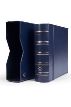 Leuchtturm Kartpostal Albümü, FDC, Kartpostal ve Zarflar için 200 Adet Kapasiteli Geniş Format, Kasetli Lacivert Kapak (Cep Boyutları : 243x133 mm)