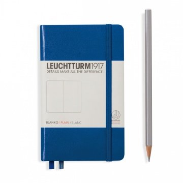 Leuchtturm1917 Not Defteri Cep Boy (A6), Sert Kapak, 185 Numaralandırılmış Sayfa, Düz - Kraliyet Mavi