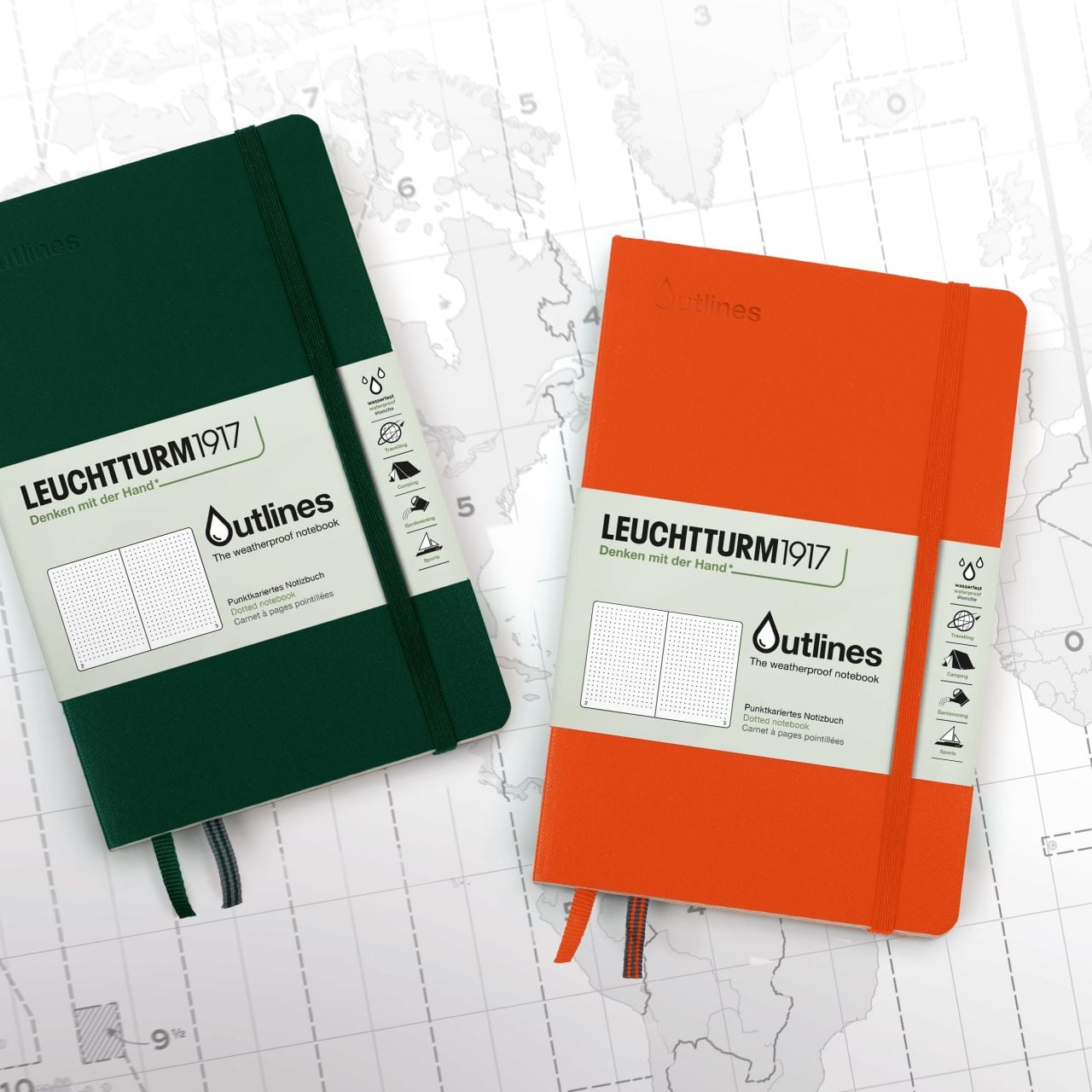 Leuchtturm1917 Outlines, Hava Koşullarına Dayanıklı, Not Defteri Çanta Boy (B6+), Yumuşak Kapak, 89 Numaralandırılmış Noktalı Sayfa,