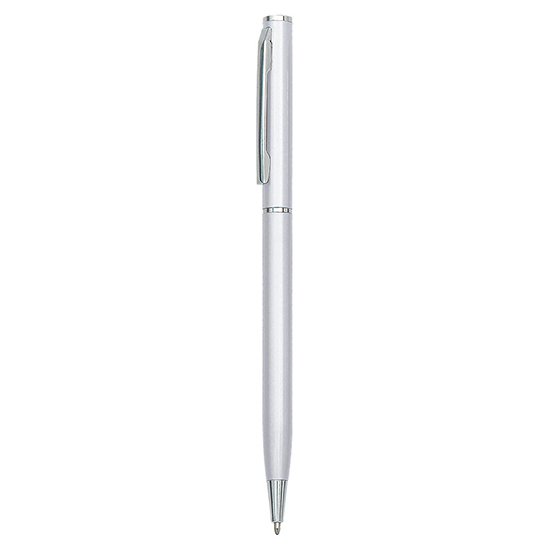 PULKO Promosyon The Klasis (Gümüş Gri Çizgi) Metal Kasa, Tükenmez Kalem, (Mavi Kartuşlu), Gümüş Gri