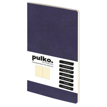 PULKO Notebook Not Defteri, (13x21cm), Terzi Dikiş, Termo Deri Kapak, 96 Sayfa, Krem Kağıt, Düz, 032, Menekşe