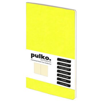 PULKO Notebook Not Defteri, (13x21cm), Terzi Dikiş, Termo Deri Kapak, 96 Sayfa, Krem Kağıt, Düz, 032, Vanilya