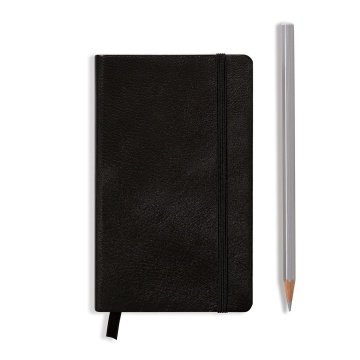 Leuchtturm1917 Not Defteri Cep Boy (A6), Deri Kapak Siyah - Noktalı