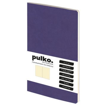 PULKO Notebook Not Defteri, (13x21cm), Terzi Dikiş, Termo Deri Kapak, 96 Sayfa, Krem Kağıt, Düz, 032, Mor