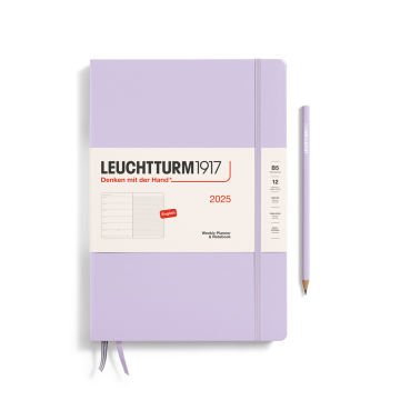 Leuchtturm1917 Tablet Boy (B5) 12 Aylık Ajanda ve Not Defteri 2025 Sert Kapak, İngilizce, Leylak