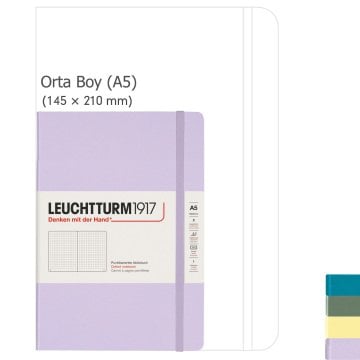 Leuchtturm1917 Orta Boy (A5) Sakin Renkler Serisi Not Defteri, Sert Kapak, 251 Numaralandırılmış Sayfa,