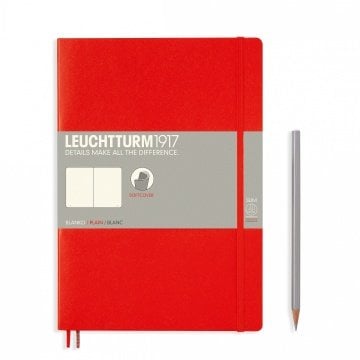 Leuchtturm1917 Not Defteri Tablet Boy (B5), Yumuşak Kapak, 123 Numaralandırılmış Sayfa, Düz - Kırmızı