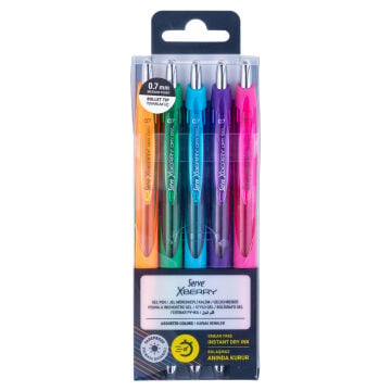 SERVE XBerry Jelly Pen 0.7 mm Spitze 5er Pack