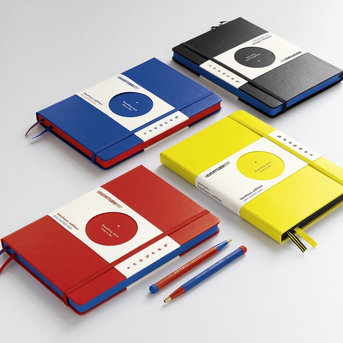 Leuchtturm1917 Bauhaus Serisi Not Defteri, Orta Boy (A5), Sert Kapak, 251 Numaralandırılmış Noktalı Sayfa,