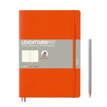 Leuchtturm1917 Not Defteri Tablet Boy (B5), Yumuşak Kapak, 123 Numaralandırılmış Sayfa, Düz - Turuncu