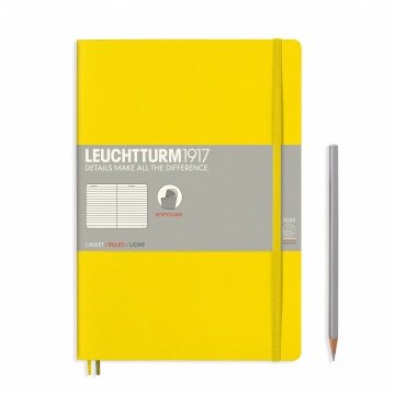 Leuchtturm1917 Not Defteri Tablet Boy (B5), Yumuşak Kapak, 123 Numaralandırılmış Sayfa, Çizgili - Limon Sarı