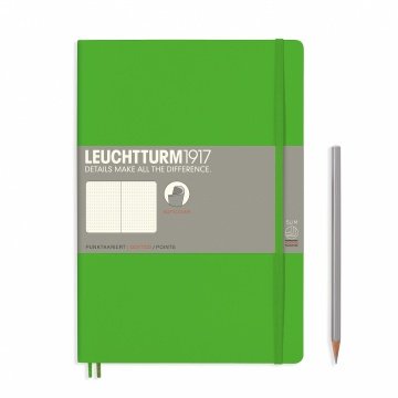 Leuchtturm1917 Not Defteri Tablet Boy (B5), Yumuşak Kapak, 123 Numaralandırılmış Sayfa, Noktalı - Taze Yeşil