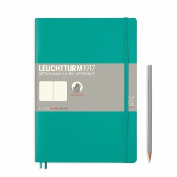 Leuchtturm1917 Not Defteri Tablet Boy (B5), Yumuşak Kapak, 123 Numaralandırılmış Sayfa, Düz - Zümrüt Yeşil