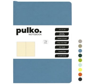 Cahier PULKO Not Defteri, papier ivoire 110g, format A5, cuir thermo, 224 pages, pointillé, 044.