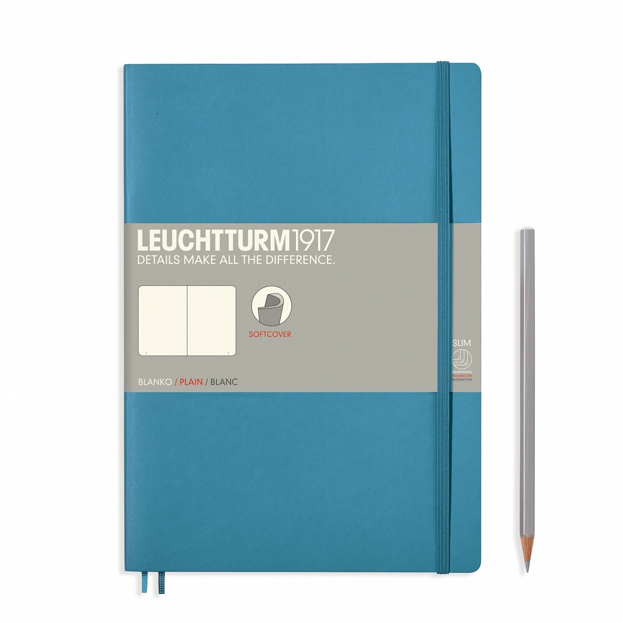 Leuchtturm1917 Not Defteri Tablet Boy (B5), Yumuşak Kapak, 123 Numaralandırılmış Sayfa, Düz - Kuzey Mavi