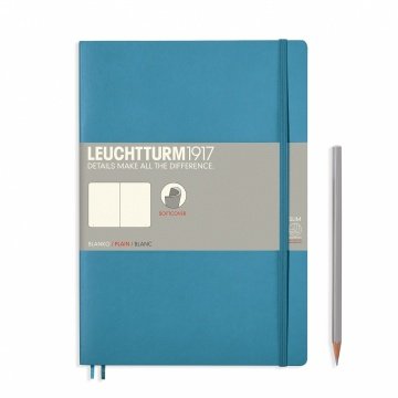 Leuchtturm1917 Not Defteri Tablet Boy (B5), Yumuşak Kapak, 123 Numaralandırılmış Sayfa, Düz - Kuzey Mavi