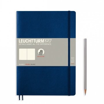 Leuchtturm1917 Not Defteri Tablet Boy (B5), Yumuşak Kapak, 123 Numaralandırılmış Sayfa, Düz - Lacivert