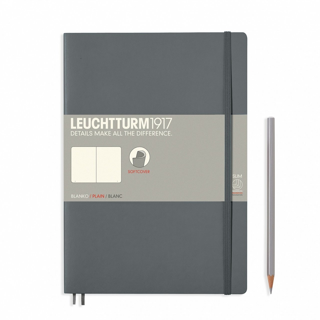 Leuchtturm1917 Not Defteri Tablet Boy (B5), Yumuşak Kapak, 123 Numaralandırılmış Sayfa, Çizgili - Kum Gri
