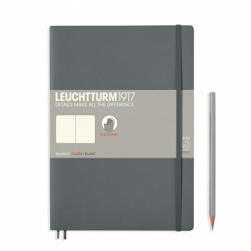 Leuchtturm1917 Not Defteri Tablet Boy (B5), Yumuşak Kapak, 123 Numaralandırılmış Sayfa, Çizgili - Kum Gri