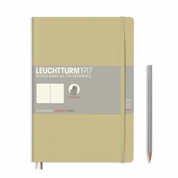 Leuchtturm1917 Not Defteri Tablet Boy (B5), Yumuşak Kapak, 123 Numaralandırılmış Sayfa, Noktalı - Kum Gri