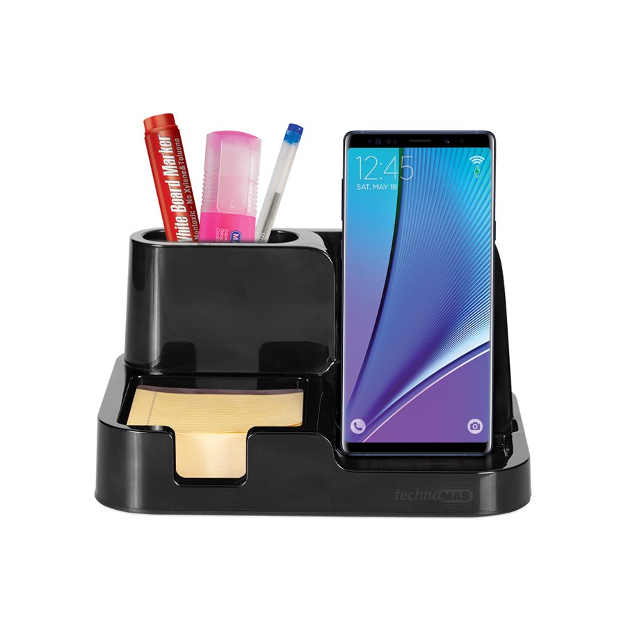 MAS 6617 Kablosuz Akıllı Telefon Şarjlı Masaüstü Organizer, Siyah