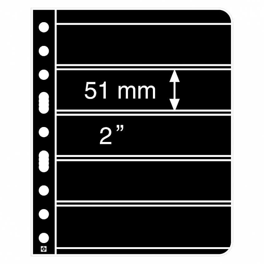 Leuchtturm VARIO C(Şeffaf) ve S(Siyah) Yapraklar ve ZWL Siyah Ara Seperatör (5'lik Paket), 5S (195 x 51 mm) Siyah