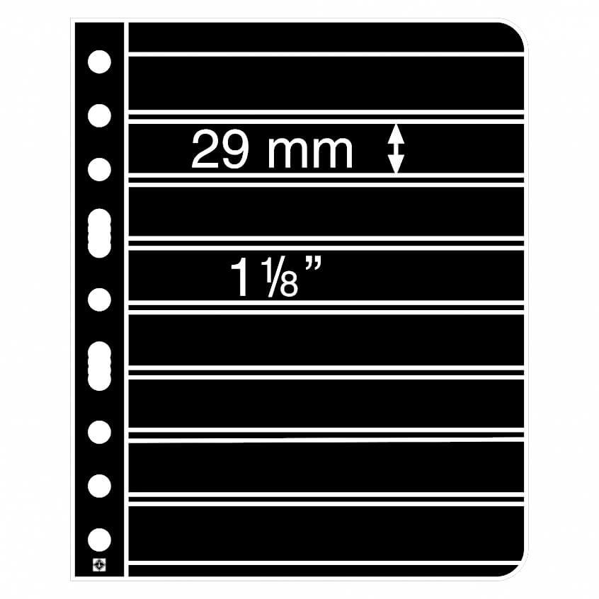 Leuchtturm VARIO C(Şeffaf) ve S(Siyah) Yapraklar ve ZWL Siyah Ara Seperatör (5'lik Paket), 8S ( 195 x 29 mm) Siyah