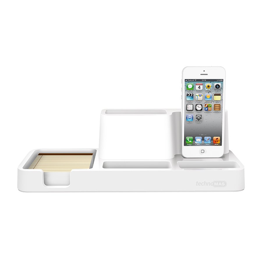 MAS 6606 Şarjlı Masaüstü Organizer (iPhone için), Beyaz