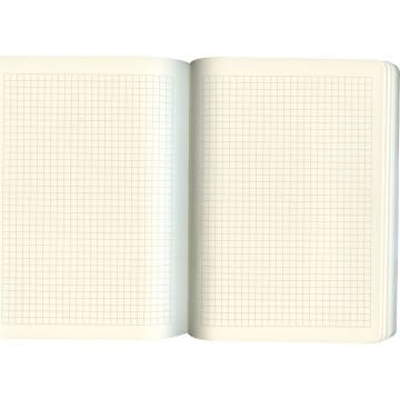 Cahier PULKO, papier ivoire de 110g, format A5, simili cuir, 224 pages, quadrillé, 048,