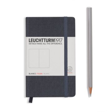 Leuchtturm1917 Not Defteri Cep Boy (A6), Kumaş Sert Kapak, Antrasit Gri - Düz