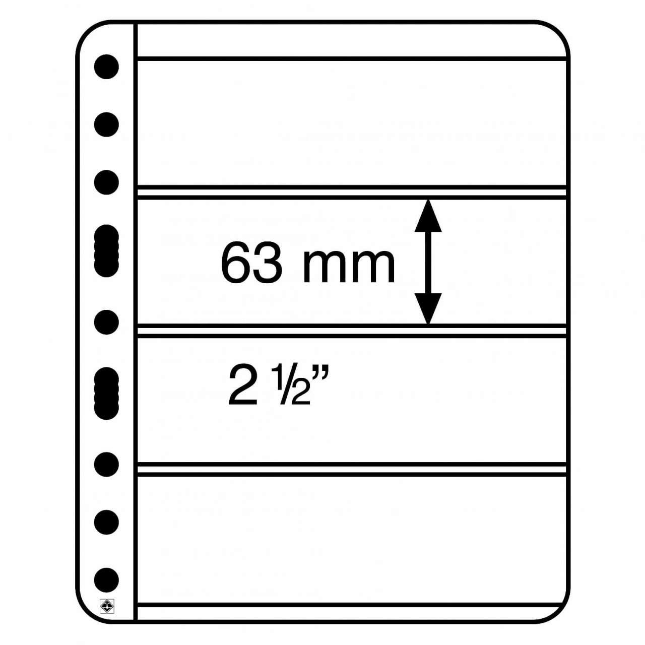 Leuchtturm VARIO  Plus Ekstra Sert Yaprak, Siyah Zemin (5'lik Paket), 4S (195 x 63 mm)
