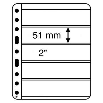 Leuchtturm VARIO  Plus Ekstra Sert Yaprak, Siyah Zemin (5'lik Paket), 5S (195 x 51 mm)