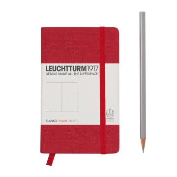 Leuchtturm1917 Not Defteri Cep Boy (A6), Kumaş Sert Kapak, Kırmızı - Düz