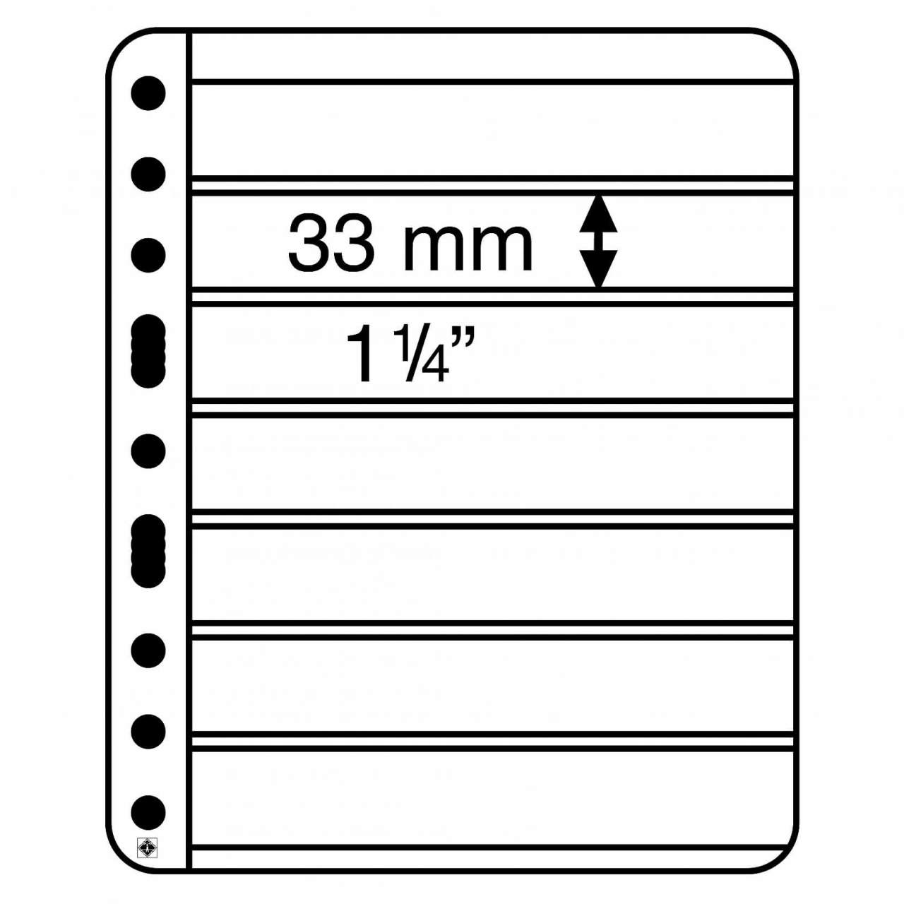 Leuchtturm VARIO  Plus Ekstra Sert Yaprak, Siyah Zemin (5'lik Paket), 7S (195 x 33 mm)