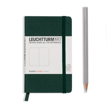 Leuchtturm1917 Not Defteri Cep Boy (A6), Kumaş Sert Kapak, Asker Yeşili - Düz