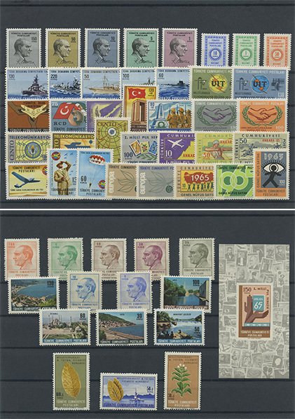 Türkiye Cumhuriyeti Pul Koleksiyonu - 1965 Yıl Seti