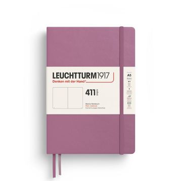 Leuchtturm1917 Not Defteri Orta Boy (A5), Sert Kapak, 411 Numaralandırılmış Sayfa, Tozlu Gül - Düz