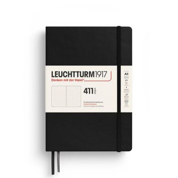 Leuchtturm1917 Not Defteri Orta Boy (A5), Sert Kapak, 411 Numaralandırılmış Sayfa, Siyah - Noktalı