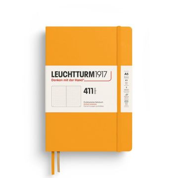 Leuchtturm1917 Not Defteri Orta Boy (A5), Sert Kapak, 411 Numaralandırılmış Sayfa, Gündoğumu Sarı - Noktalı