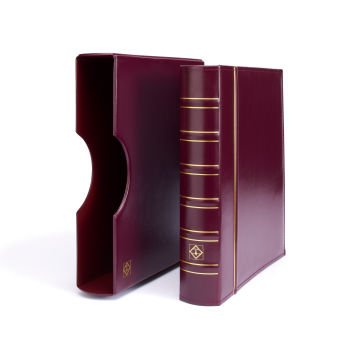 Leuchtturm GRANDE Klasik, Kasetli Klasör (295x335x70mm) (Pul, Madeni Para, Kağıt Para, Zarf, Efemera Koleksiyonlarınız için idealdir), Bordo
