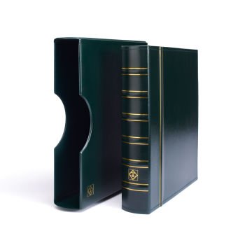 Leuchtturm GRANDE Klasik, Kasetli Klasör (295x335x70mm) (Pul, Madeni Para, Kağıt Para, Zarf, Efemera Koleksiyonlarınız için idealdir), Koyu Yeşil