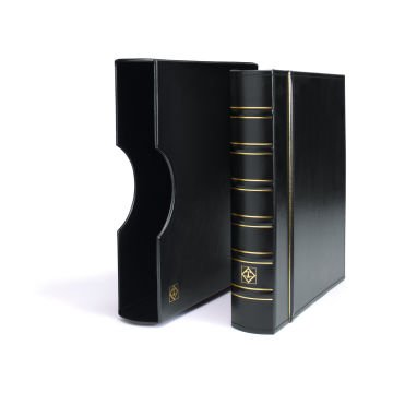 Leuchtturm GRANDE Klasik, Kasetli Klasör (295x335x70mm) (Pul, Madeni Para, Kağıt Para, Zarf, Efemera Koleksiyonlarınız için idealdir), Siyah