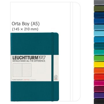 Leuchtturm1917 Not Defteri Orta Boy (A5), Sert Kapak, 249 Numaralandırılmış Sayfa,
