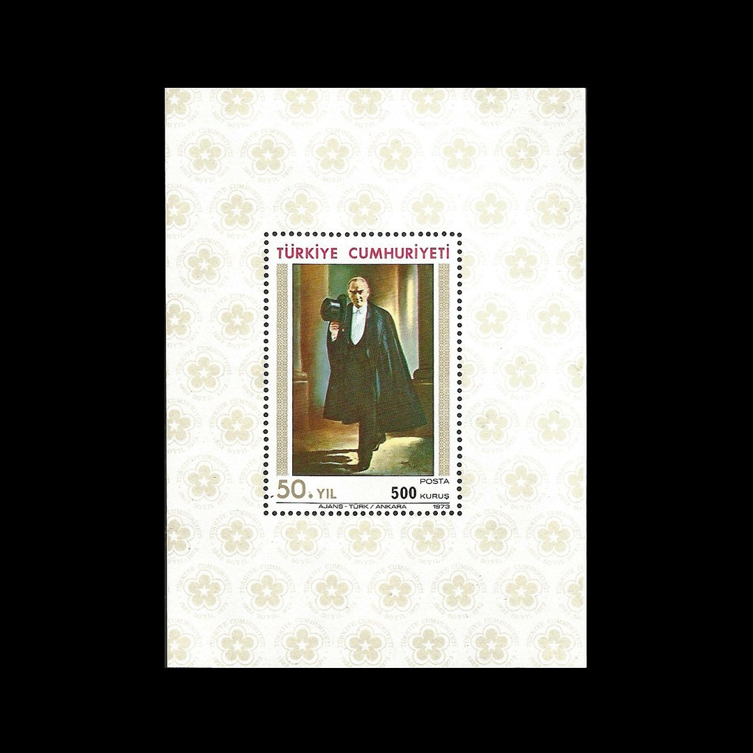 Bloc du 50e anniversaire de la fondation de la République (29 octobre 1973) - Collection de timbres de la République de Turquie