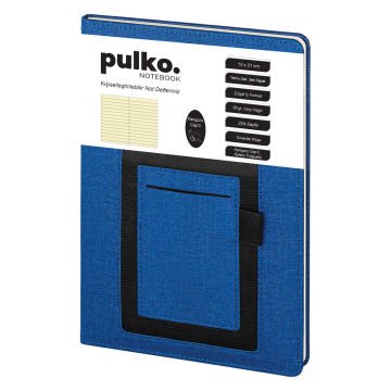 PULKO Notebook Kanguru Not Defteri, (15x21cm), Termo Deri, Sert Kapak, 224 Sayfa, Çizgili, Telefon Cebli Ve Kalem Tutacaklı, 003, Lacivert